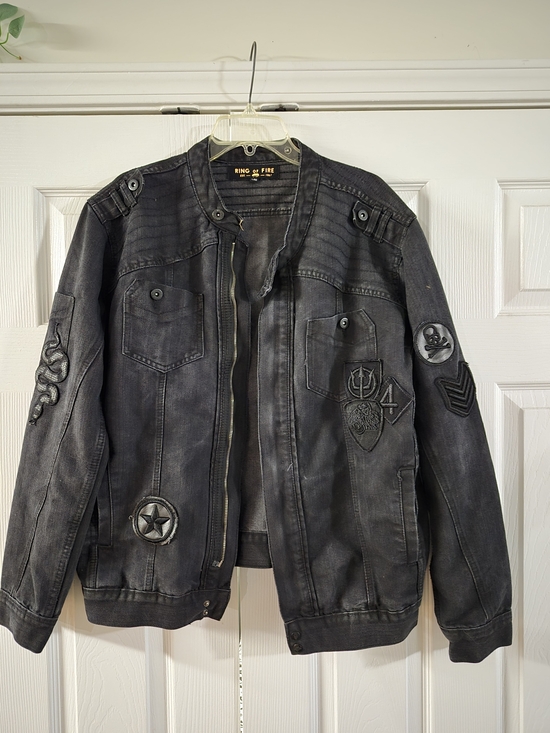 Ring of Fire Other - Ring of Fire Men's Black Badge-Embellished Jacket